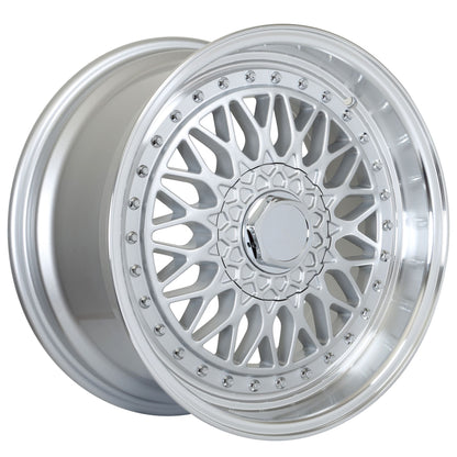 E881 Silver Machined Lip with Silver Rivet 16x7.5 ET35 4.100.114 - Square Set (4 Wheels)