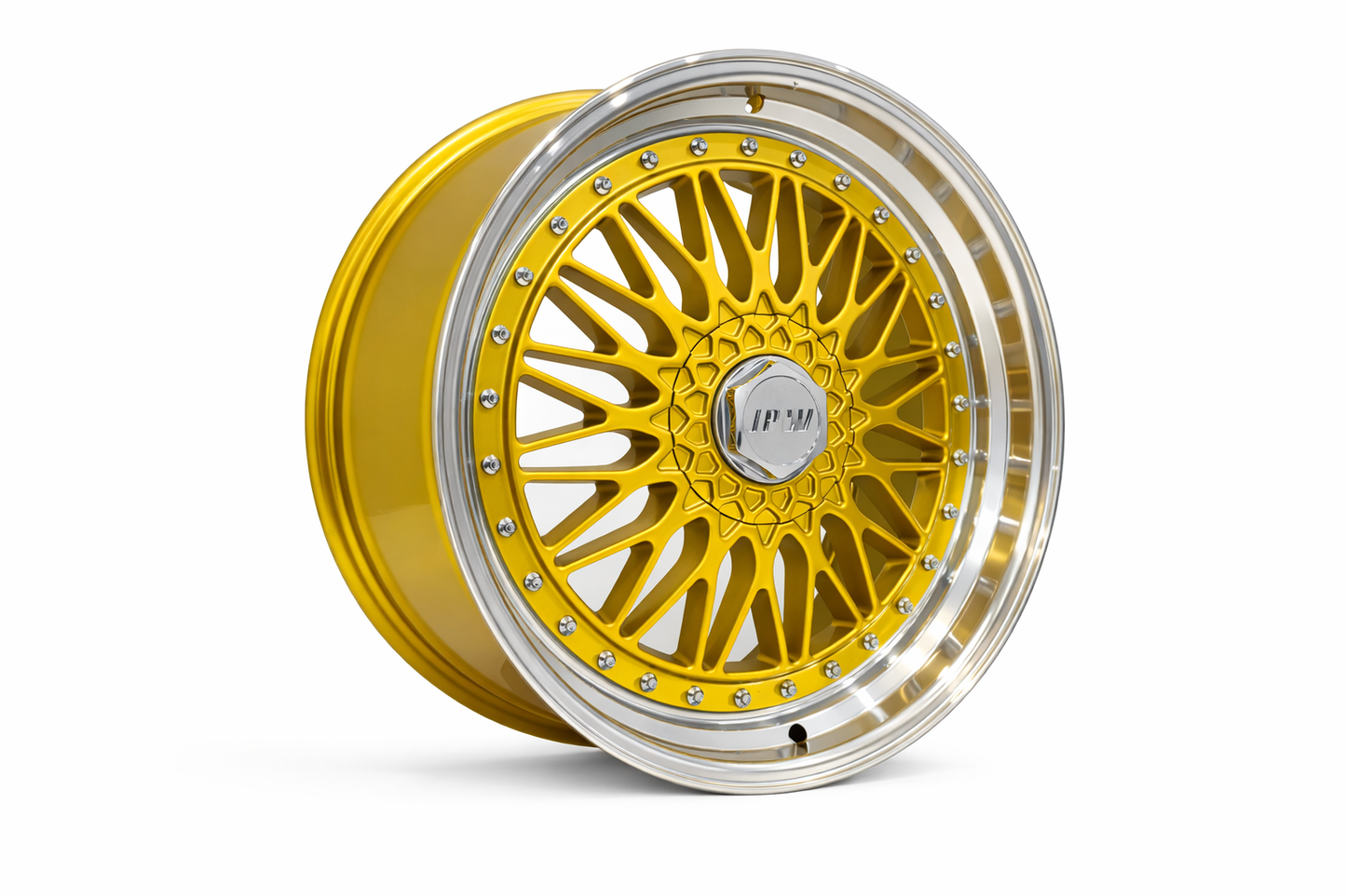 E883 Gold Machined Lip With Silver Rivet 20x9.5 ET35 5.120.114 - Square Set (4 Wheels)