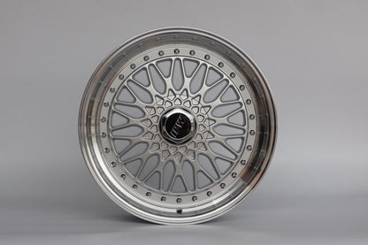 E883 White Machined Lip With Silver Rivet 18x9.0 ET35 5.120.114 - Square Set (4 Wheels)