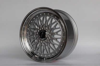 E885 Silver Machined Lip with Silver Rivet 22x10.5 ET35 5.120.114 - Square Set (4 Wheels)