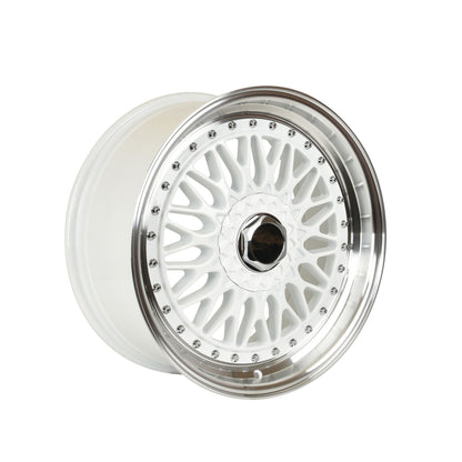 E883 White Machined Lip With Silver Rivet 18x9.0 ET35 5.120.114 - Square Set (4 Wheels)