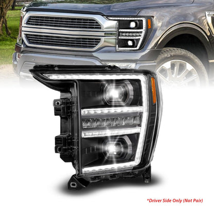 ANZO 21-23 Ford F150 LED Projector Headlight w/Switchback+Sequential - Black (Driver Side Only)