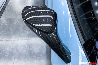 2015-2020 Ferrari 488 GTB/Spyder Carbon Fiber Mirror House & Base Replacement - DarwinPRO Aerodynamics