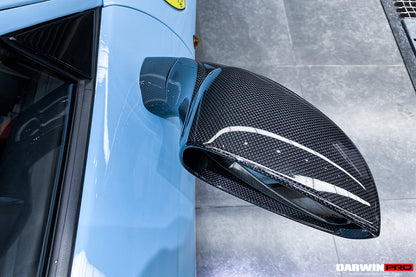 2015-2020 Ferrari 488 GTB/Spyder Carbon Fiber Mirror House & Base Replacement - DarwinPRO Aerodynamics