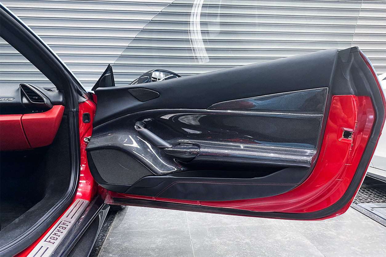 2015-2020 Ferrari 488 GTB & Spider Carbon Fiber Door Panel Interior - Carbonado