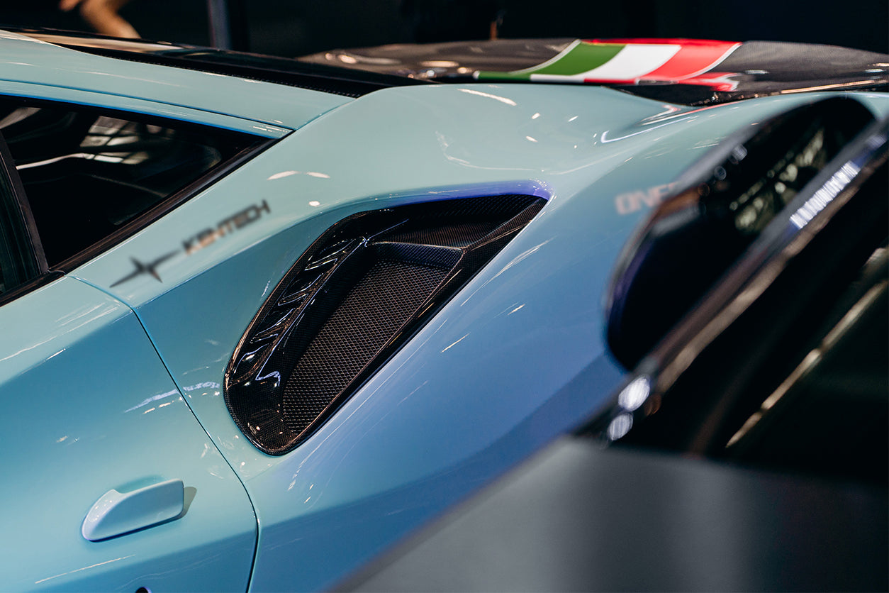 2015-2020 Ferrari 488 GTB/Spyder Pista Style Quarter Panel Side Scoops - DarwinPRO Aerodynamics