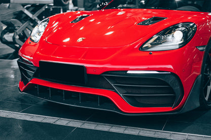 2016-2023 Porsche 718 Cayman/Boxster BKSS Style Partial Carbon Fiber Front Bumper - DarwinPRO Aerodynamics