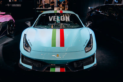 2015-2020 Ferrari 488 GTB/Spyder Pista Style Front Bumper Set W/Hood - DarwinPRO Aerodynamics