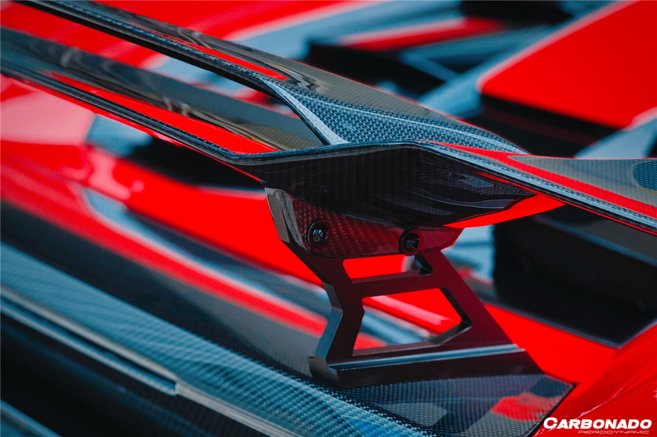 2015-2020 Lamborghini Huracan LP610/LP580 MD Style Carbon Fiber Trunk Spoiler w/ Base - Carbonado