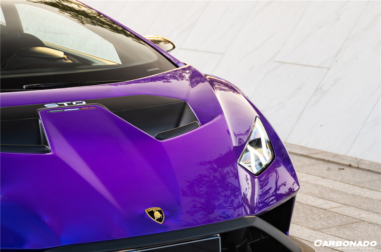 2021-UP Lamborghini Huracan STO Dry Carbon Fiber Hood Vents - Carbonado