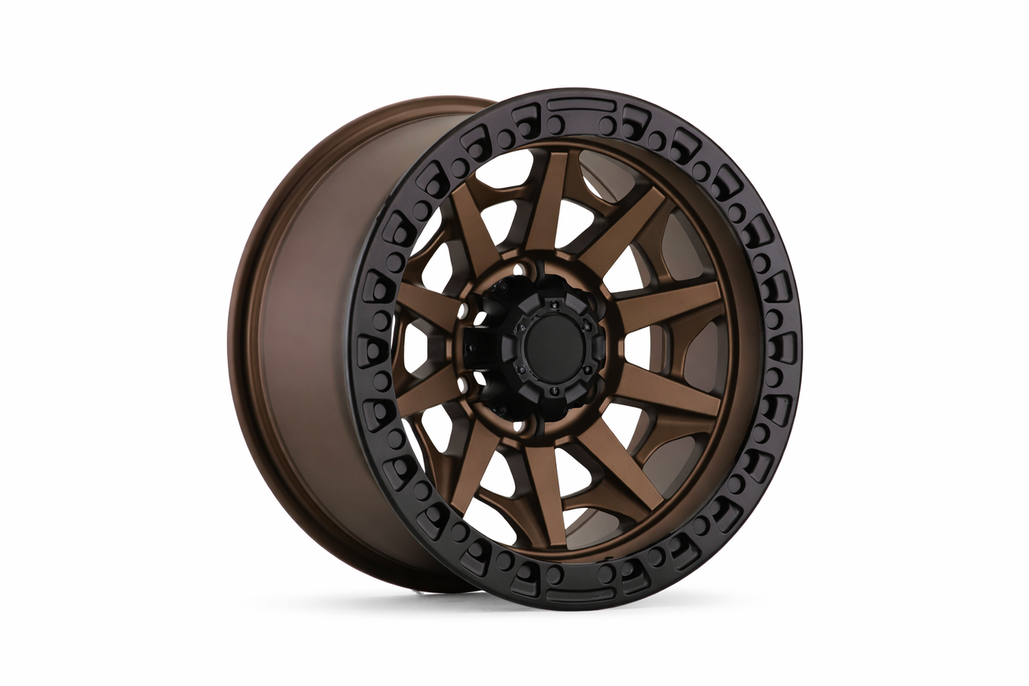 E909 Satin Bronze Spoke Black Lip 17x9.0 ET0 6.139 - Square Set (4 Wheels)