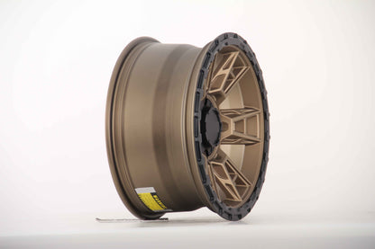 E9103 Satin Bronze Spoke Black Lip 17x8.5 ET0 6.139 – (Square Set of 4)