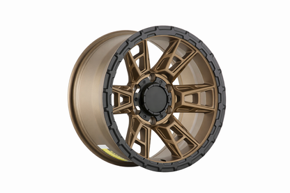 E9103 Satin Bronze Spoke Black Lip 17x8.5 ET0 6.139 – (Square Set of 4)