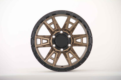 E9103 Satin Bronze Spoke Black Lip 17x8.5 ET0 6.139 – (Square Set of 4)