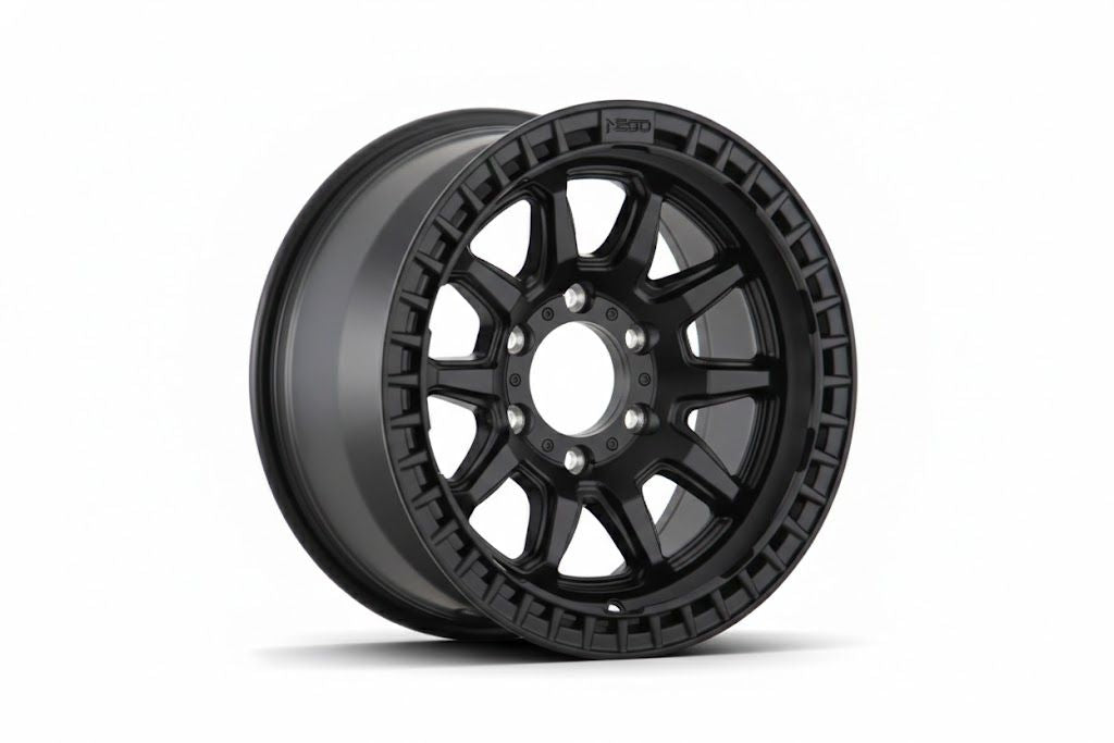 E916 Satin Black 17x8.5 ET0 6.139 - Square Set (4 Wheels)