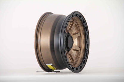 E920 Satin Bronze Spoke Black Lip 17x8.5 ET0 5.127 - Square Set (4 Wheels)
