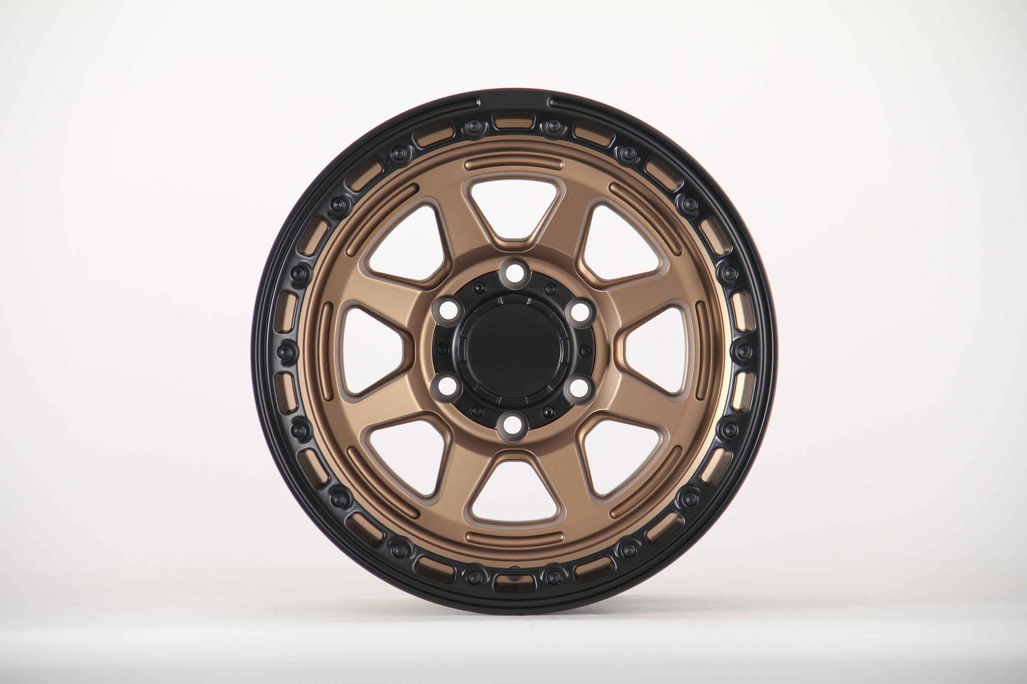 E920 Satin Bronze Spoke Black Lip 17x8.5 ET0 5.127 - Square Set (4 Wheels)