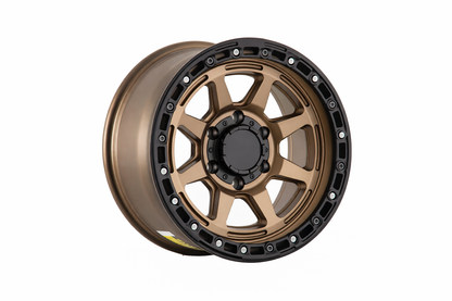 E920 Satin Bronze Spoke Black Lip 17x8.5 ET0 5.127 - Square Set (4 Wheels)