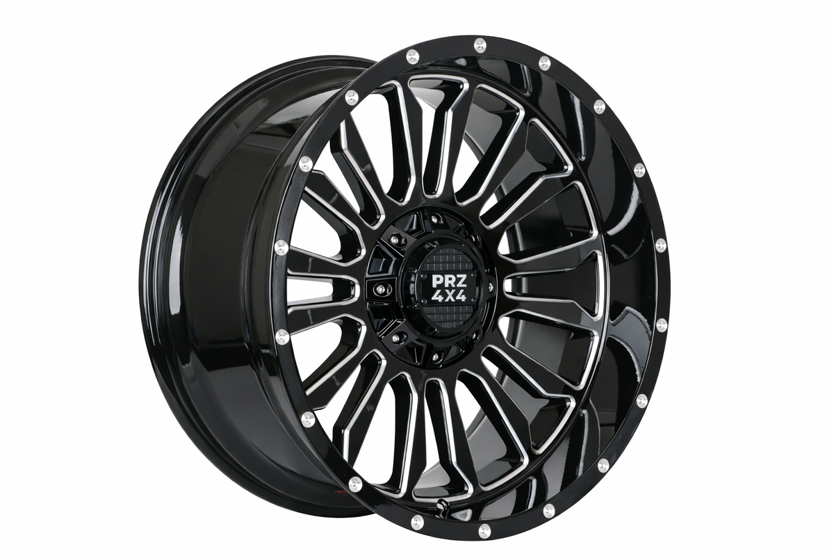 E923 Gloss Black Milled 20x10.0 ET-12 6.135.139 - Square Set (4 Wheels)