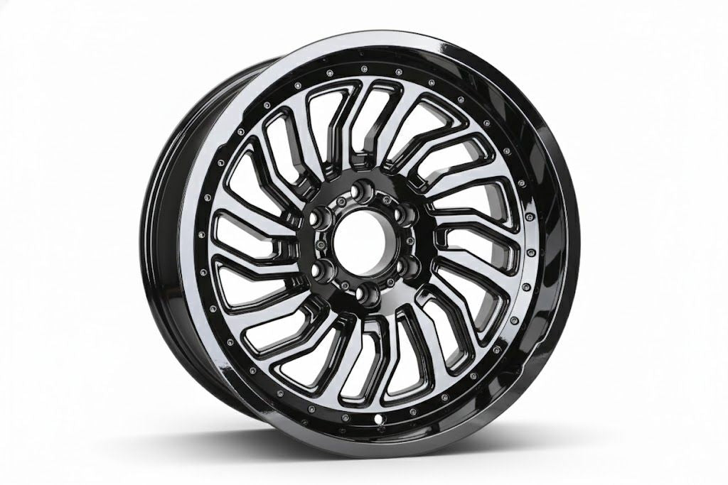 E928 Gloss Black 20x10.0 ET-15 6.139 - Square Set (4 Wheels)