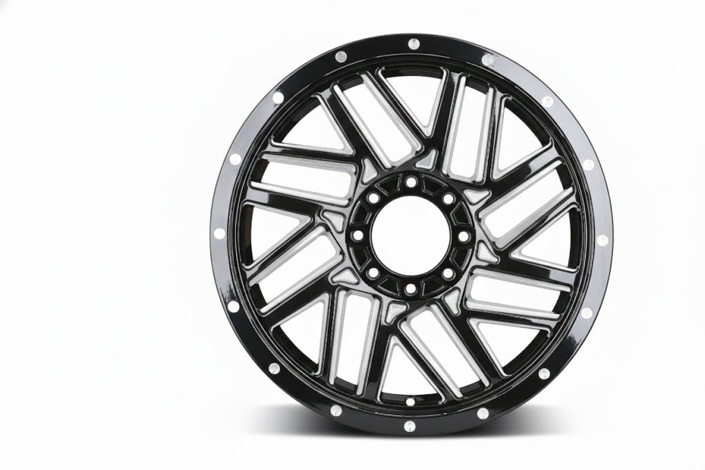 E930 Gloss Black Milled 20x9.0 ET0 6.139 - Square Set (4 Wheels)