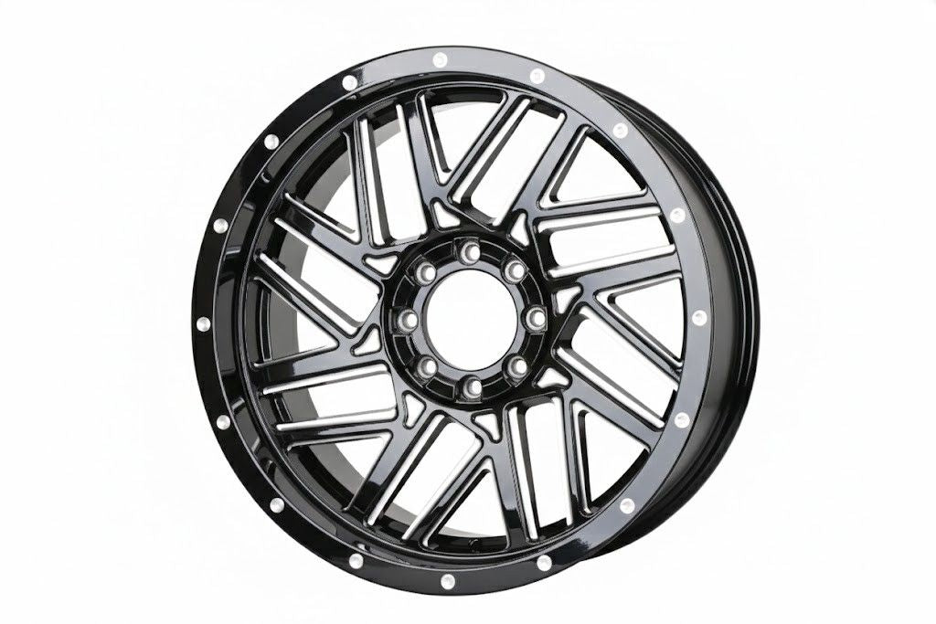 E930 Gloss Black Milled 20x9.0 ET0 6.139 - Square Set (4 Wheels)