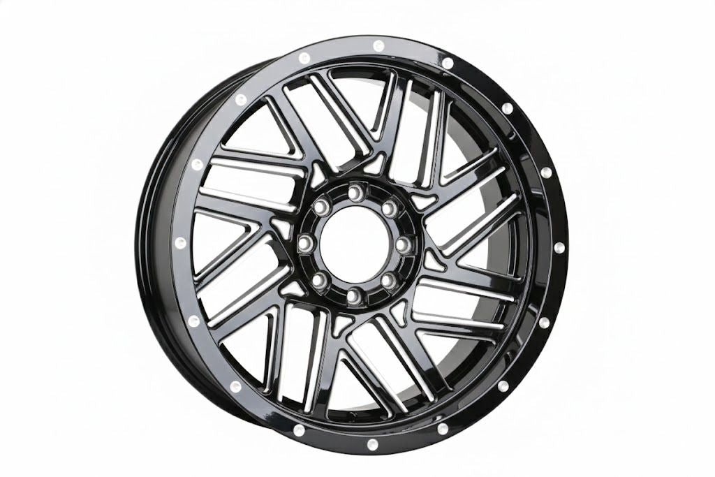 E930 Gloss Black Milled 20x9.0 ET0 6.139 - Square Set (4 Wheels)