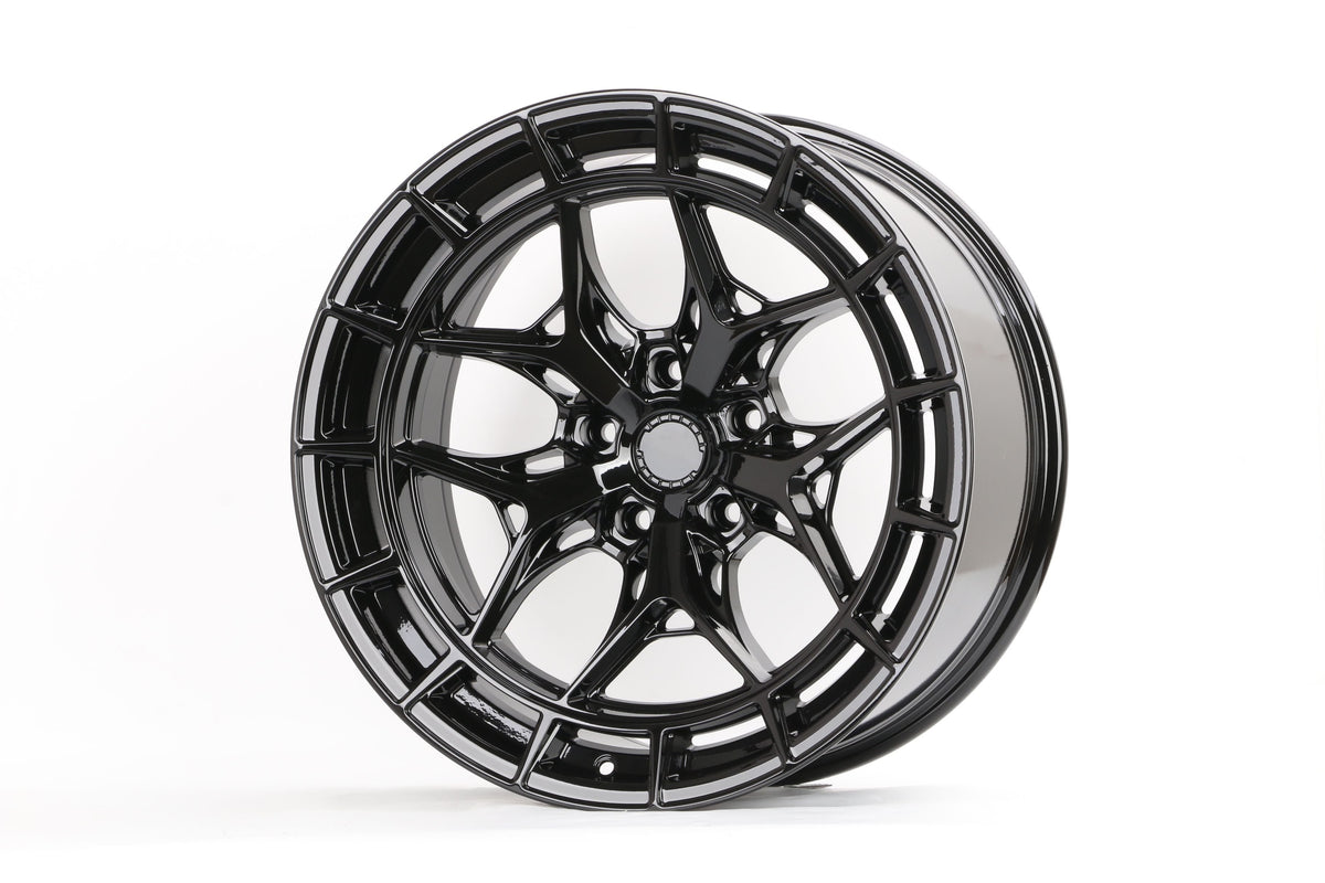 E933 Gloss Black 20x10.0 ET-10 5.127 - Square Set (4 Wheels)