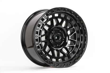 E934 Gloss Black 18x9.0 ET-12 5.127 - Square Set (4 Wheels)