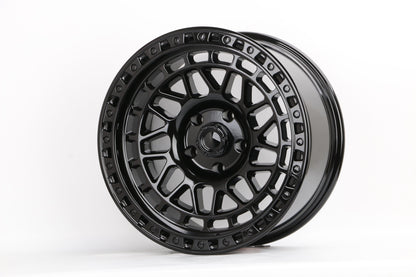 E934 Gloss Black 18x9.0 ET-12 5.127 - Square Set (4 Wheels)