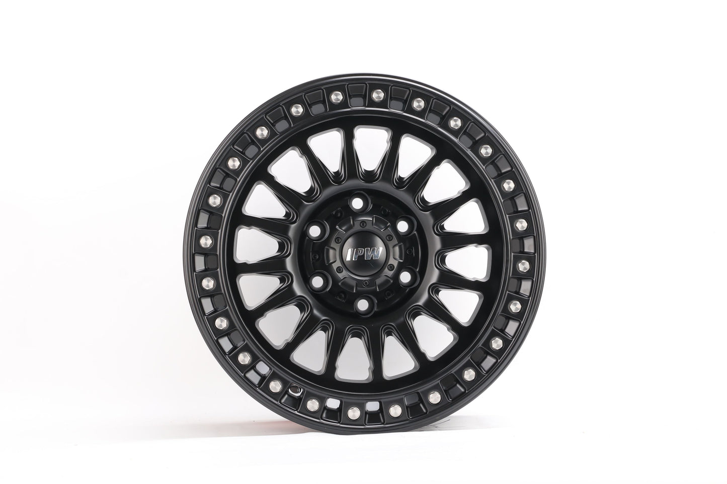 E935 Satin Black Silver Rivet 17x9 ET0 6.139 – (Square Set of 4)