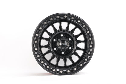 E935 Satin Black Silver Rivet 17x9 ET0 6.139 – (Square Set of 4)
