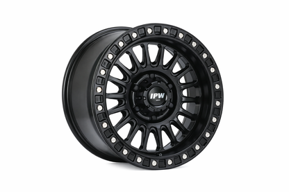 E935 Satin Black Silver Rivet 17x9 ET0 6.139 – (Square Set of 4)