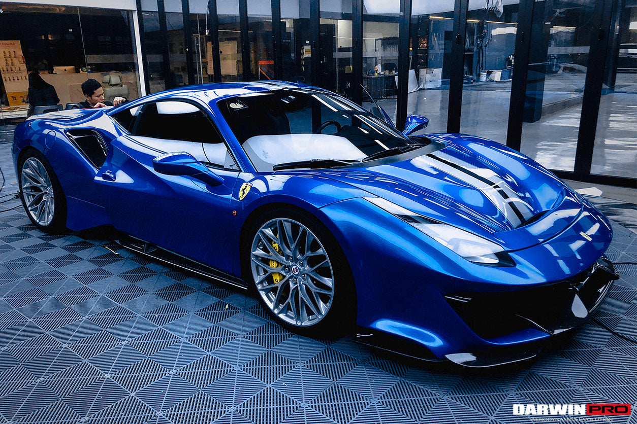 2015-2020 Ferrari 488 GTB | Spider Pista Style Carbon Fiber Side Skirts - DarwinPRO Aerodynamics