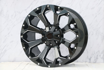 E950 Gloss Black Milled 22x10.0 ET0 5.127.114 - Square Set (4 Wheels)