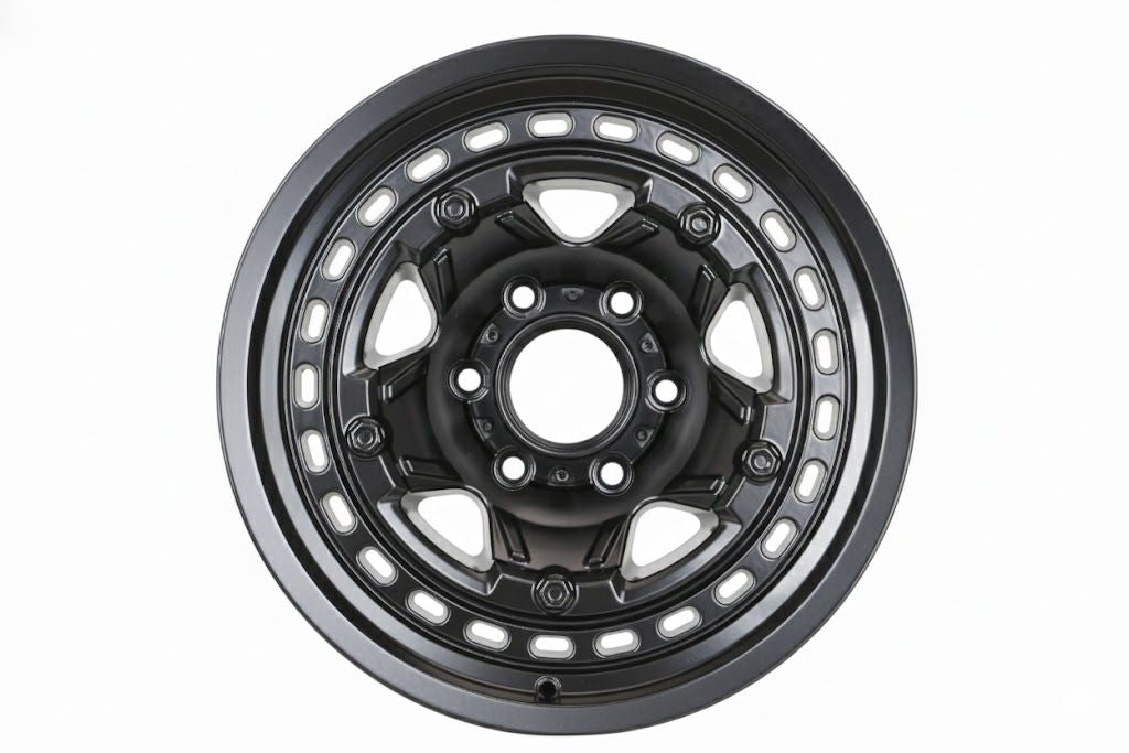 E952 Satin Black 17x9 ET-12 5.127 – (Square Set of 4)