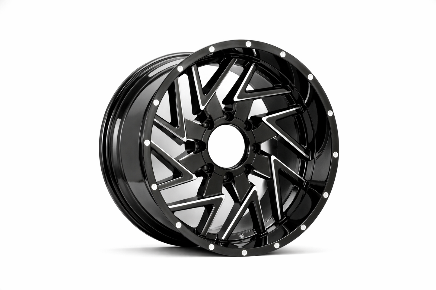 E955 Gloss Black Milled 20x10.0 ET-12 6.135.139 - Square Set (4 Wheels)