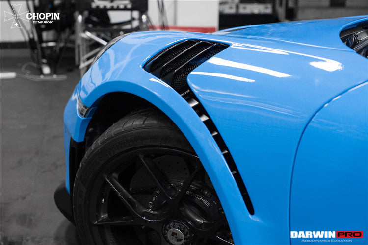 2013-2019 Porsche 911 991 Turbo S GT2RS Style Partial Carbon Fiber Front Bumper and Fender - DarwinPRO Aerodynamics