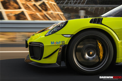 2013-2019 Porsche 911 991 Turbo/S GT2RS Style Partial Carbon Fiber Front Bumper and Fender - DarwinPRO Aerodynamics