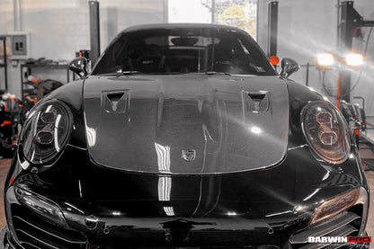 2013-2019 Porsche  991 991.1 & 991.2 Carrera, Turbo, C2, C2S, C4, C4S, Targa, GT3 GT2RS-Style Carbon Fiber Hood - DarwinPRO Aerodynamics