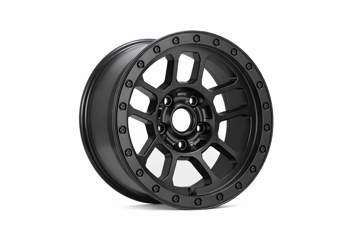 E995 Satin Black 17x9 ET-10 5.127 – (Square Set of 4)