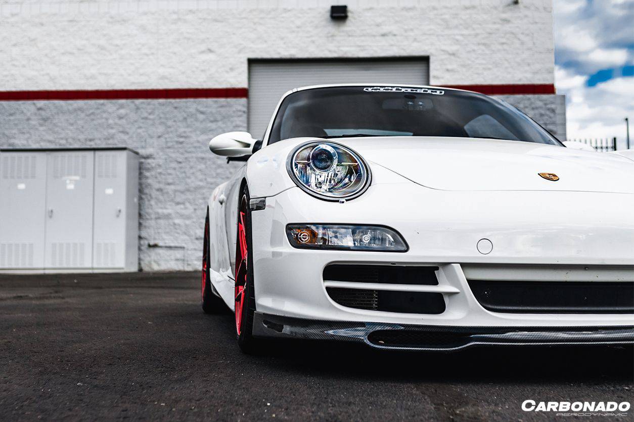 2005-2008 Porsche 911 997.1 Carrera S EM Style Carbon Fiber Front Lip - Carbonado