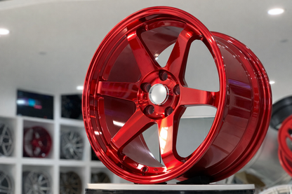 E500 Red 18x8.0 ET35 5x112 - Square Set (4 Wheels)