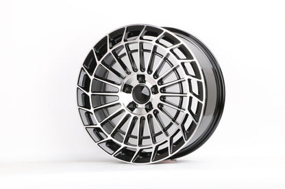 E040 Black Machined Face 19x9.0 ET35 5x114.3 - Square Set (4 Wheels)