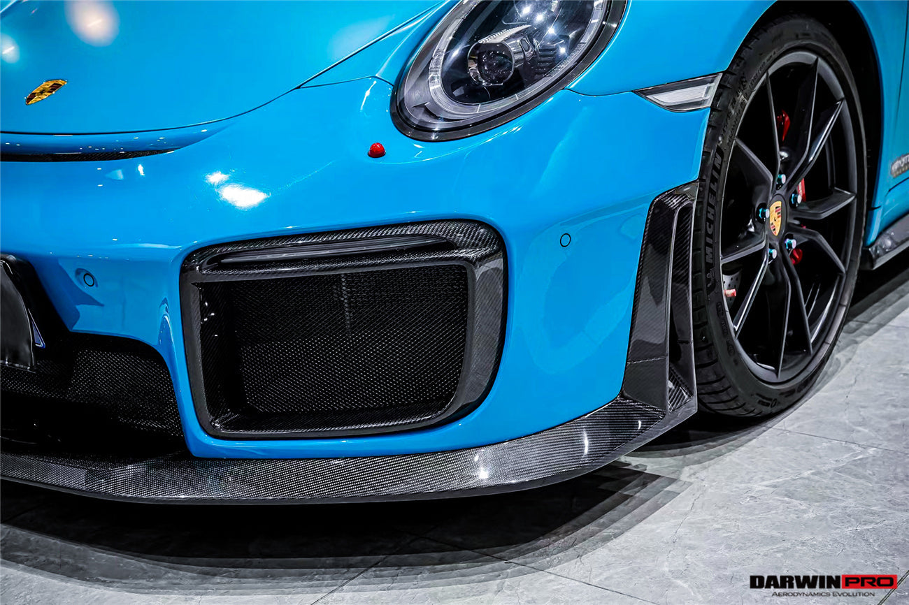 2016-2019 Porsche 911 991.2 Carrera /Targa 4/4S GT2RS Style Partial Carbon Fiber Front Bumper - DarwinPRO Aerodynamics