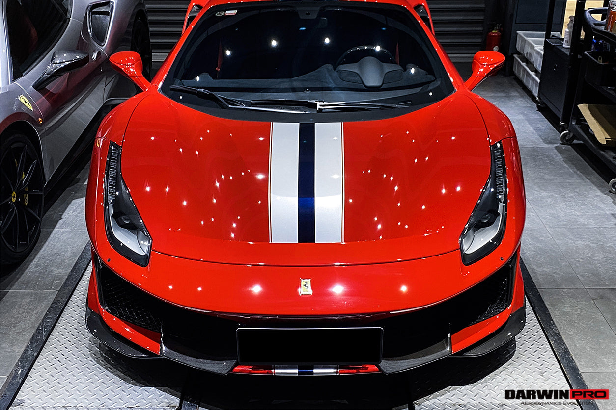 2018-2022 Ferrari 488 Pista Partial Carbon Fiber Front Bumper - DarwinPRO Aerodynamics