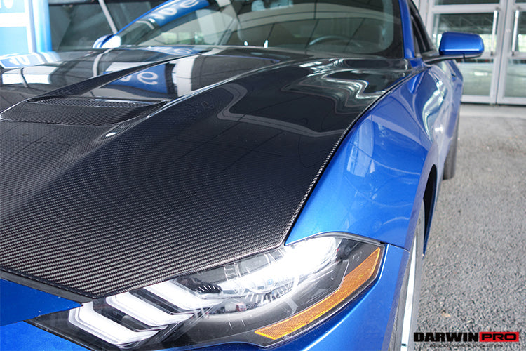 2018-2022 Ford Mustang Carbon Fiber Hood - DarwinPRO Aerodynamics