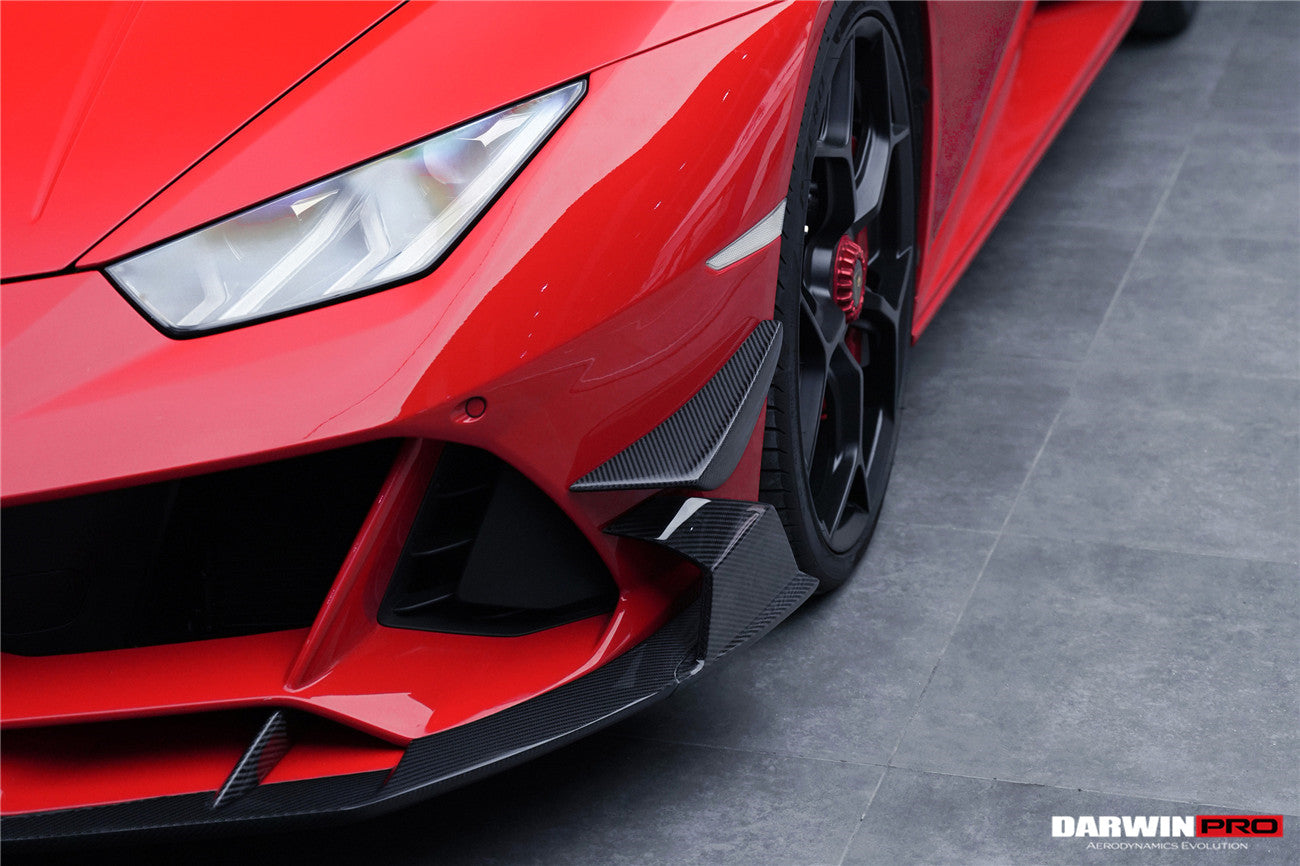 2019-2022 Lamborghini Huracan EVO 4WD ONLY BKSS Style Carbon Front Bumper Canards - DarwinPRO Aerodynamics