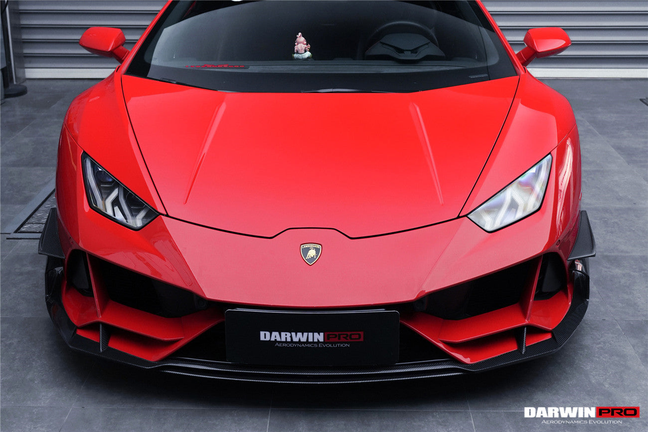 2019-2022 Lamborghini Huracan EVO 4WD ONLY BKSS Style Carbon Front Bumper Canards - DarwinPRO Aerodynamics