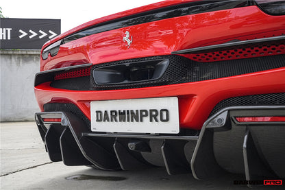 DarwinPRO 2022-2026 Ferrari 296 GTB & GTS Type F171 iMP Style Carbon Fiber Rear Diffuser With Undertray - DarwinPRO Aerodynamics